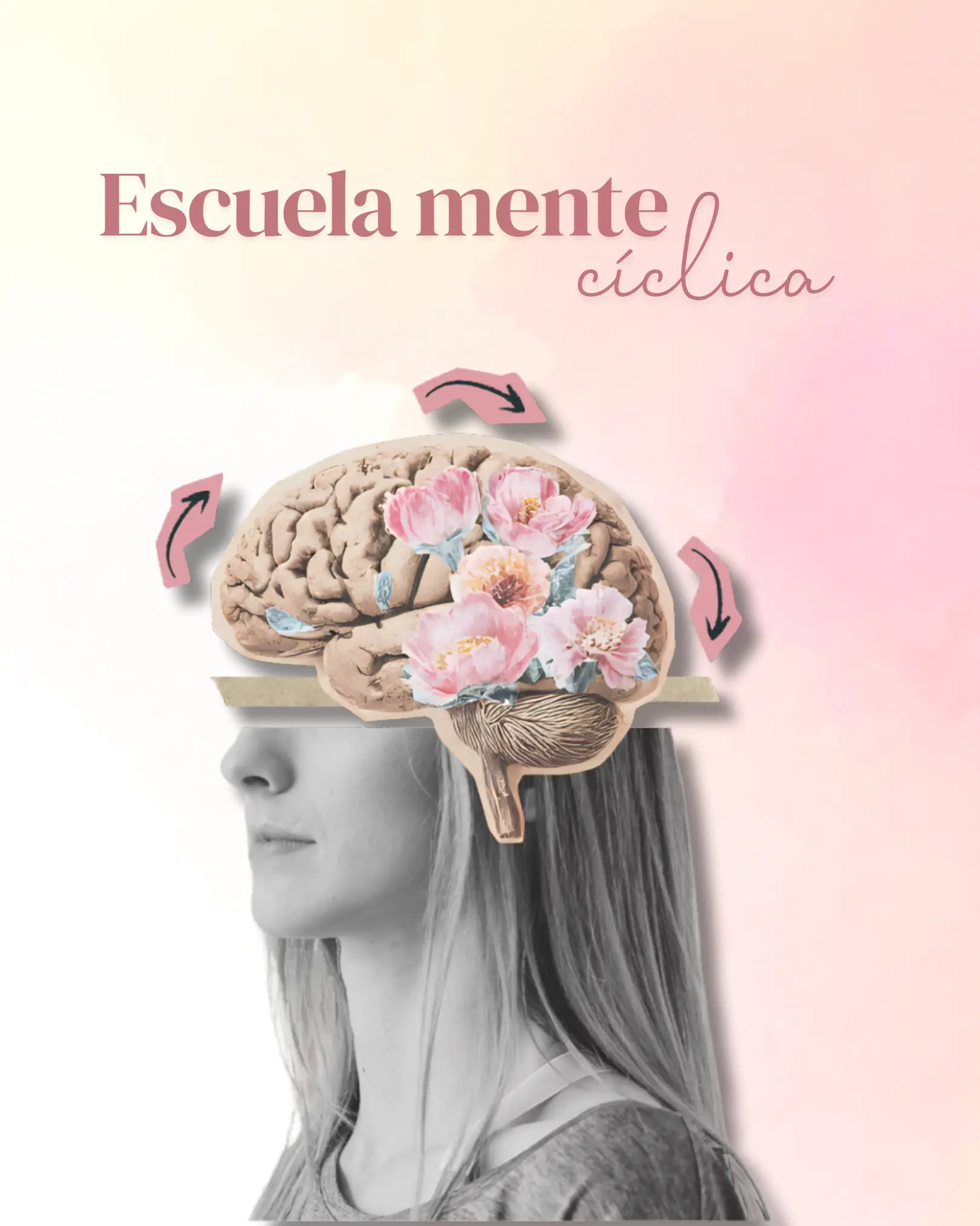 Recorte collage cerebro + flores
